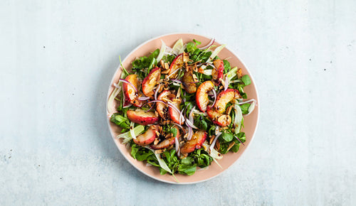 Grilled Peach & Manuka Honey Salad